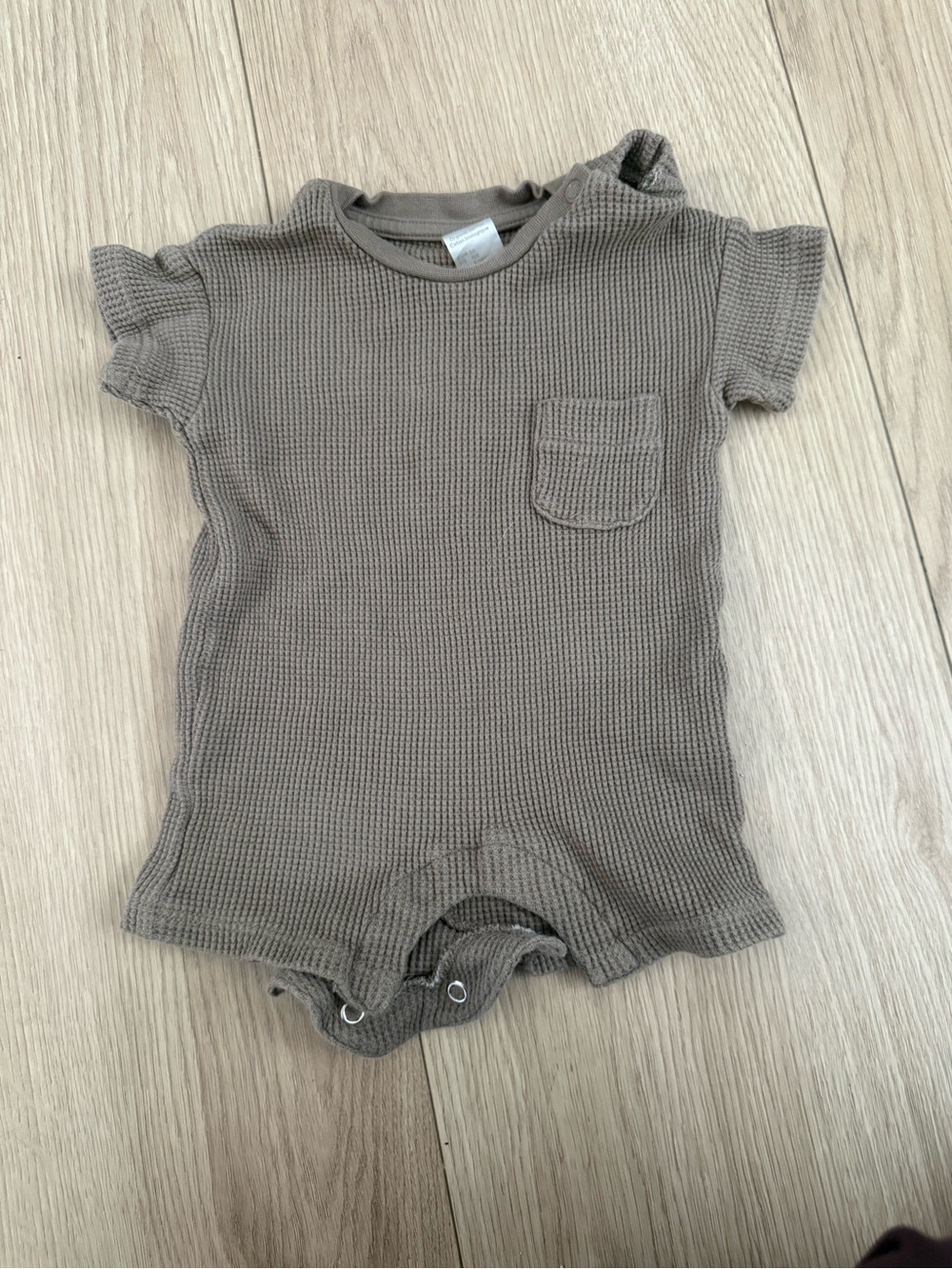 H&M Waffle Romper in Taupe